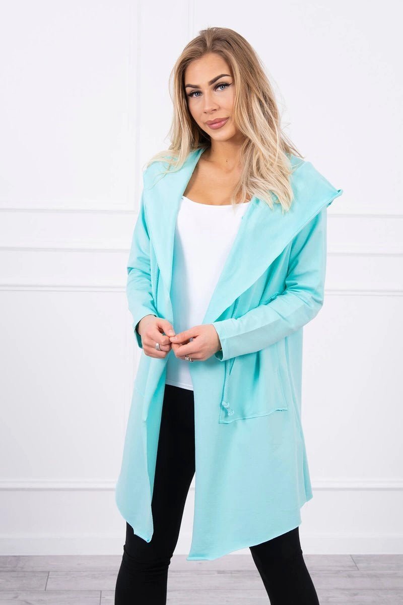 Cape with a loose hood 8928 / – Mint цвет / color | Lexline Fashion