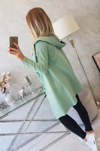 Cape with a loose hood 8928 / – Mint || Dark цвет / color | Lexline Fashion