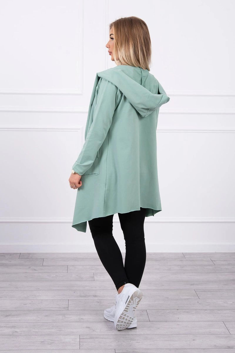 Cape with a loose hood 8928 / – Mint || Dark цвет / color | Lexline Fashion