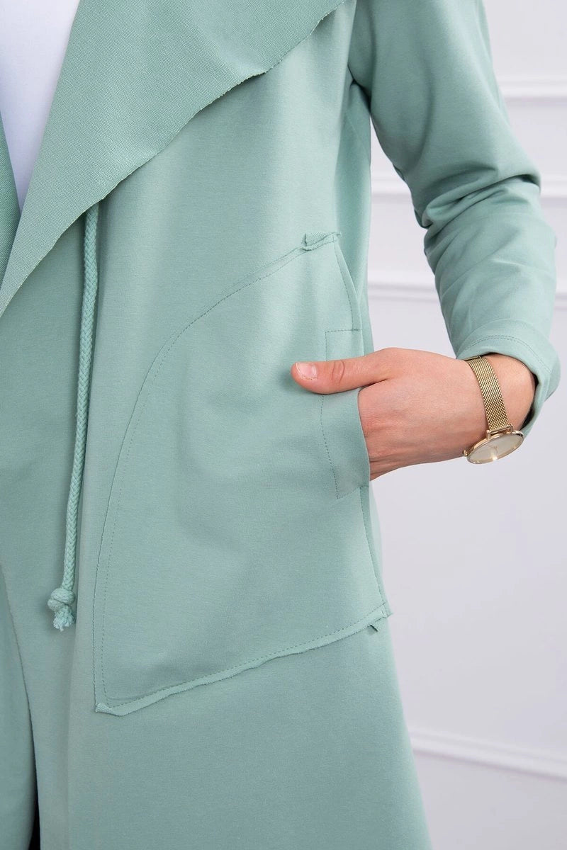 Cape with a loose hood 8928 / – Mint || Dark цвет / color | Lexline Fashion