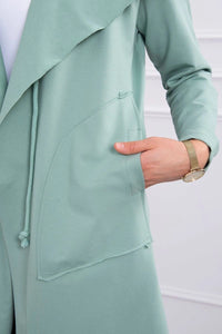 Cape with a loose hood 8928 / – Mint || Dark цвет / color | Lexline Fashion