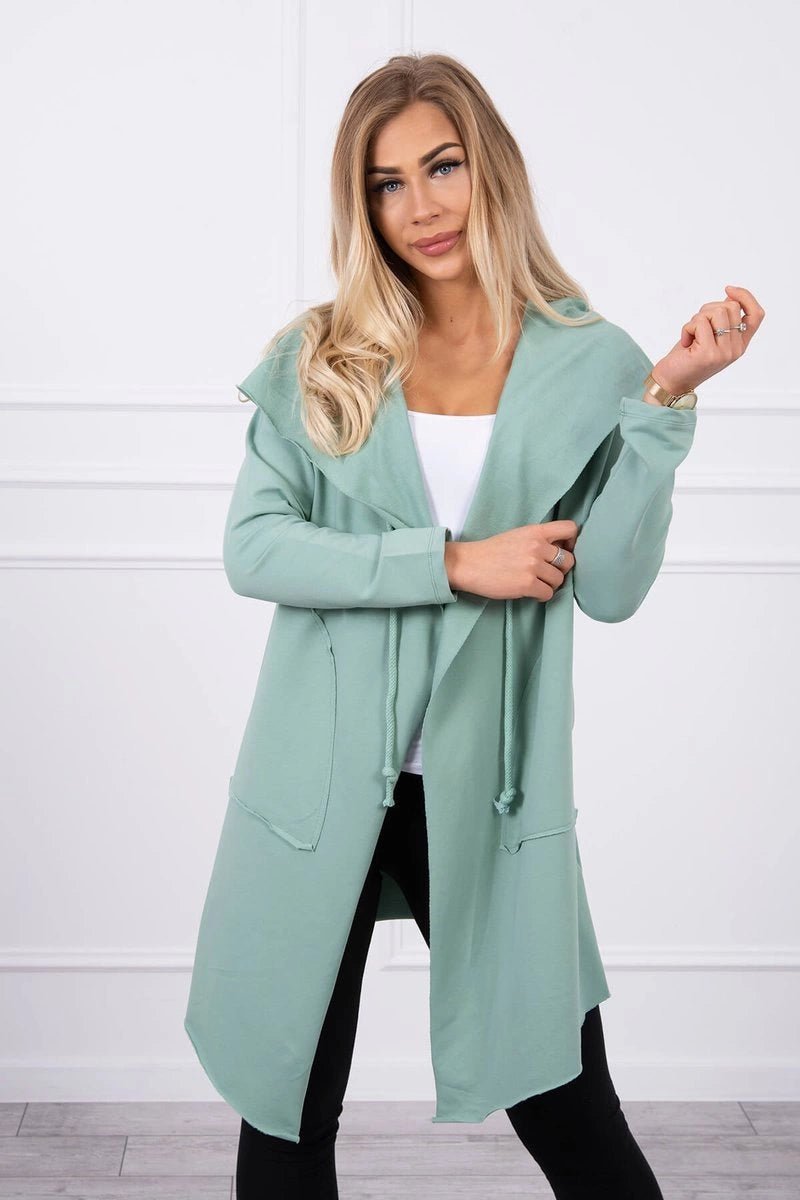 Cape with a loose hood 8928 / – Mint || Dark цвет / color | Lexline Fashion