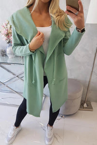 Cape with a loose hood 8928 / – Mint || Dark цвет / color | Lexline Fashion