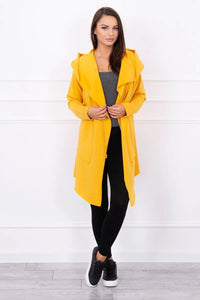 Cape with a loose hood 8928 / – Mustard цвет / color | Lexline Fashion