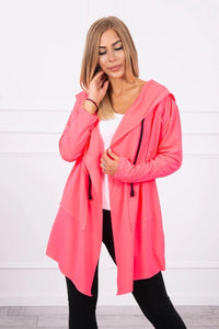 Cape with a loose hood 8928 / – Neon pink цвет / color | Lexline Fashion