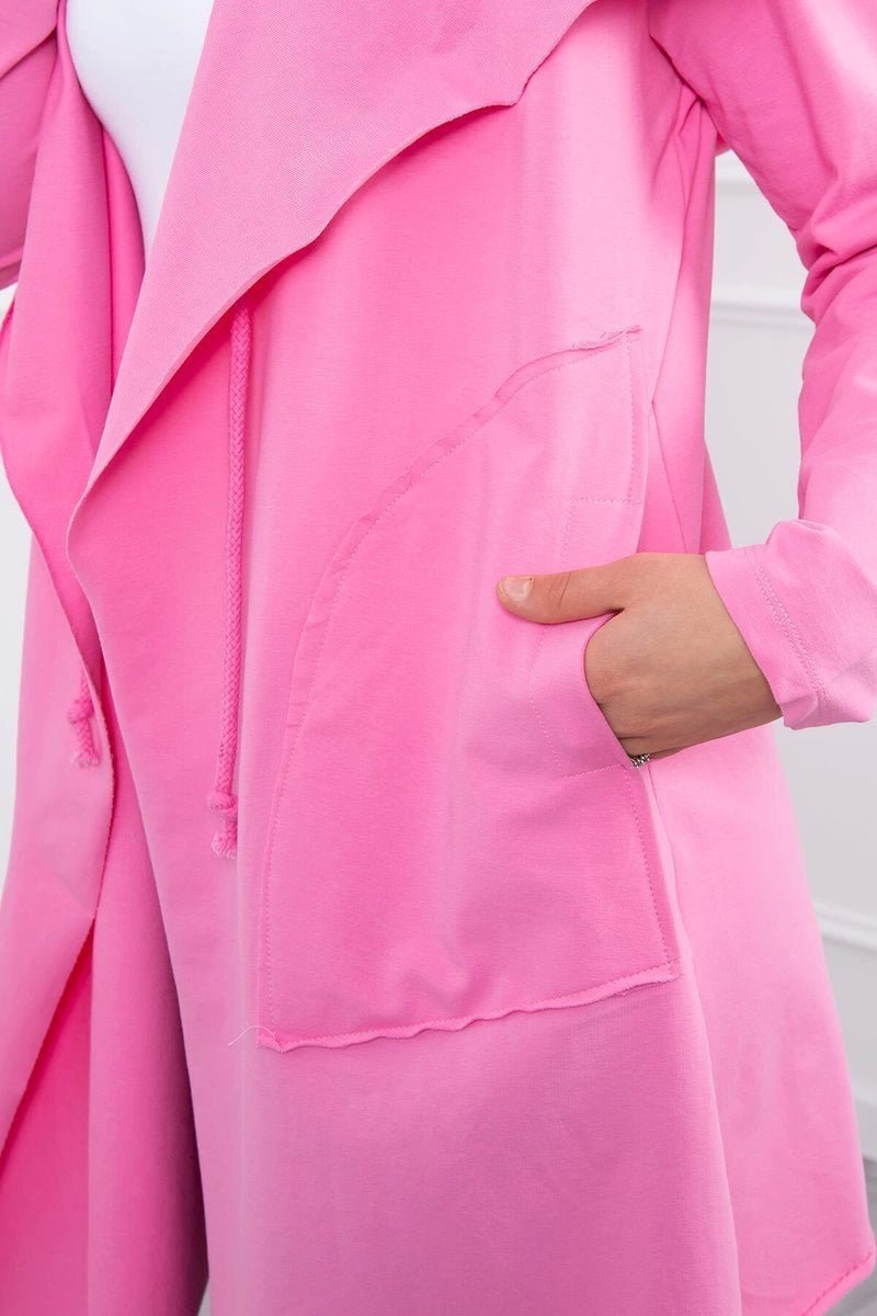 Cape with a loose hood 8928 / – Pink цвет / color | Lexline Fashion