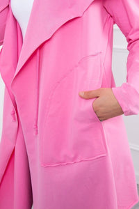 Cape with a loose hood 8928 / – Pink цвет / color | Lexline Fashion