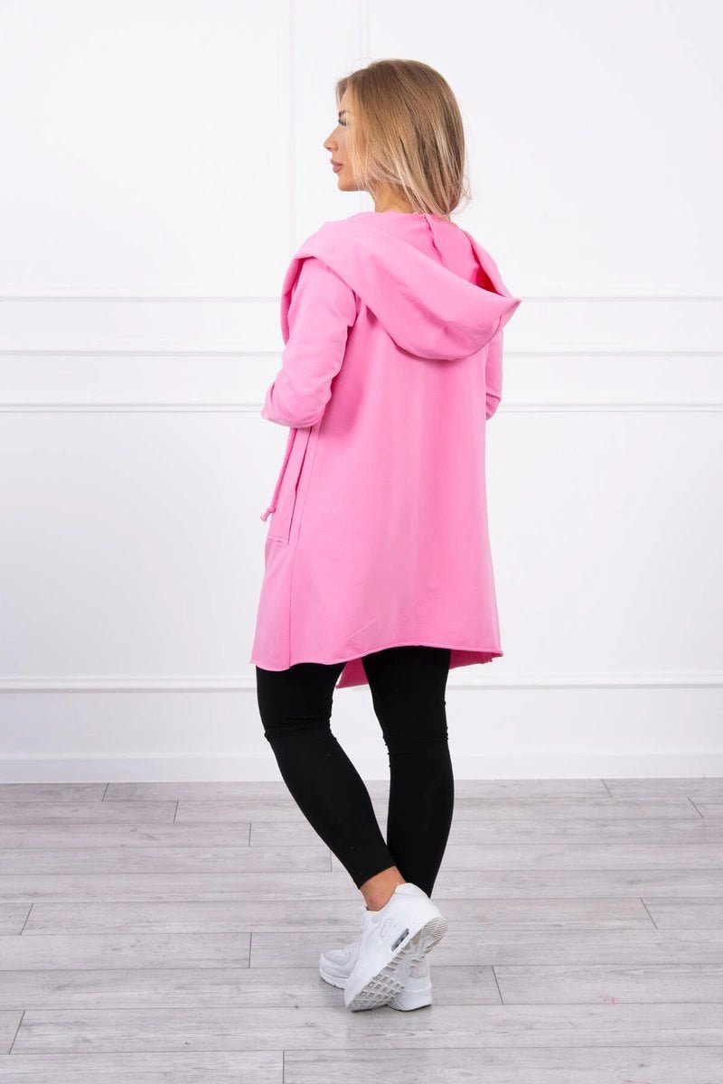 Cape with a loose hood 8928 / – Pink цвет / color | Lexline Fashion