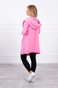 Cape with a loose hood 8928 / – Pink цвет / color | Lexline Fashion