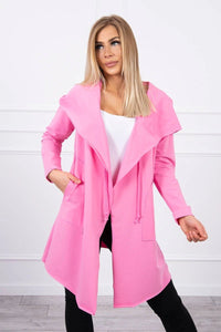 Cape with a loose hood 8928 / – Pink цвет / color | Lexline Fashion