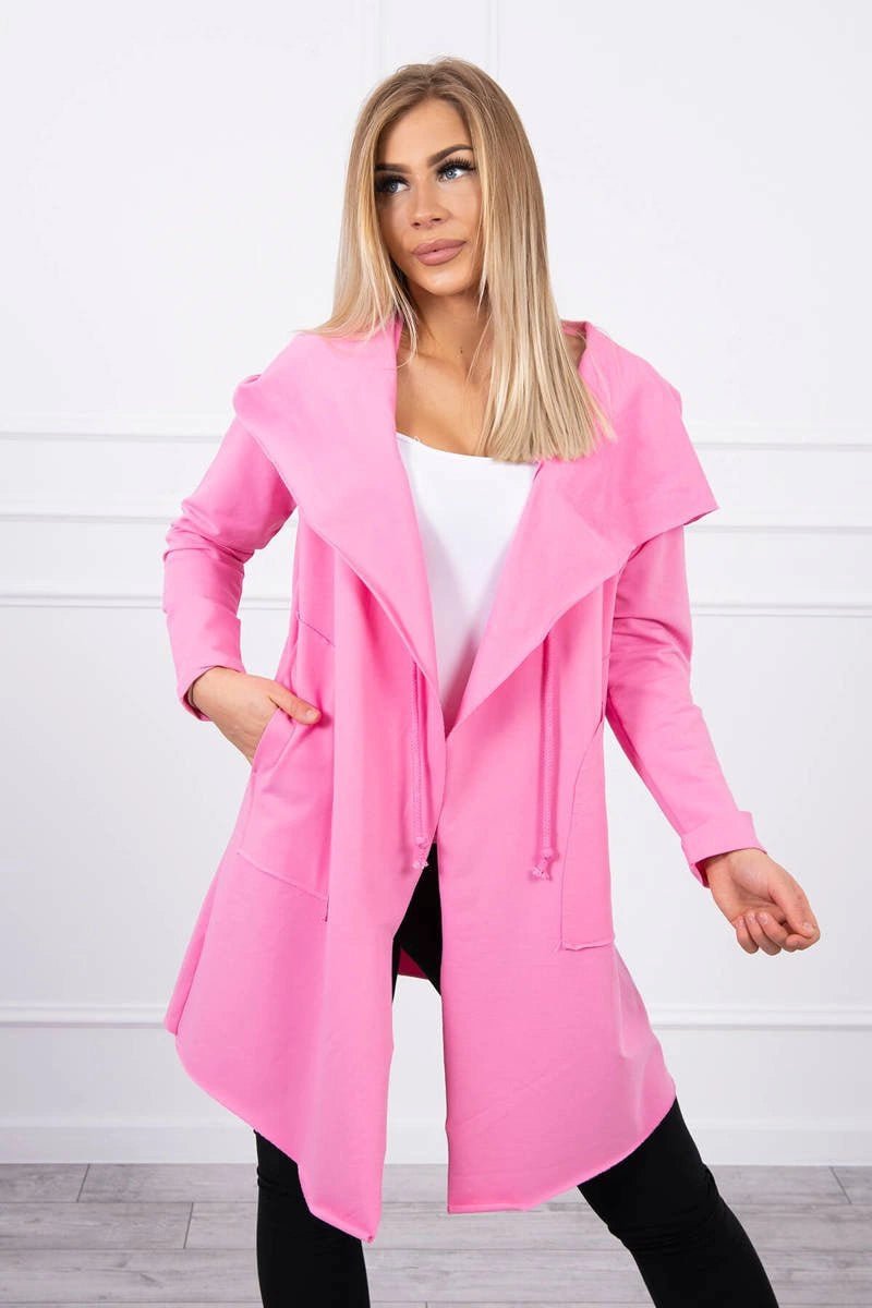 Cape with a loose hood 8928 / – Pink цвет / color | Lexline Fashion