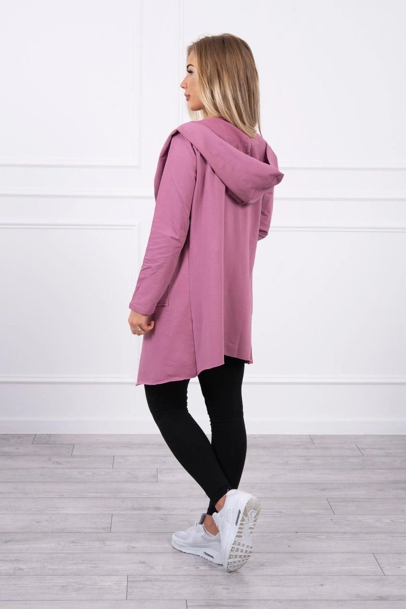 Cape with a loose hood 8928 / – Pink || Dark цвет / color | Lexline Fashion