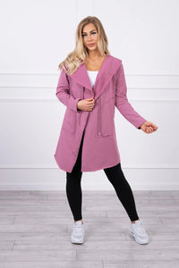 Cape with a loose hood 8928 / – Pink || Dark цвет / color | Lexline Fashion