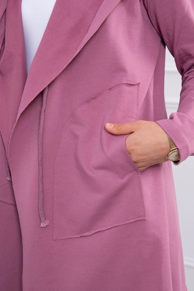 Cape with a loose hood 8928 / – Pink || Dark цвет / color | Lexline Fashion
