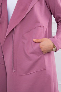Cape with a loose hood 8928 / – Pink || Dark цвет / color | Lexline Fashion