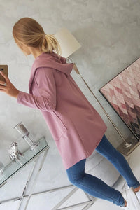 Cape with a loose hood 8928 / – Pink || Dark цвет / color | Lexline Fashion