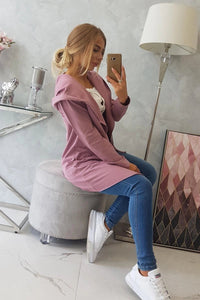 Cape with a loose hood 8928 / – Pink || Dark цвет / color | Lexline Fashion