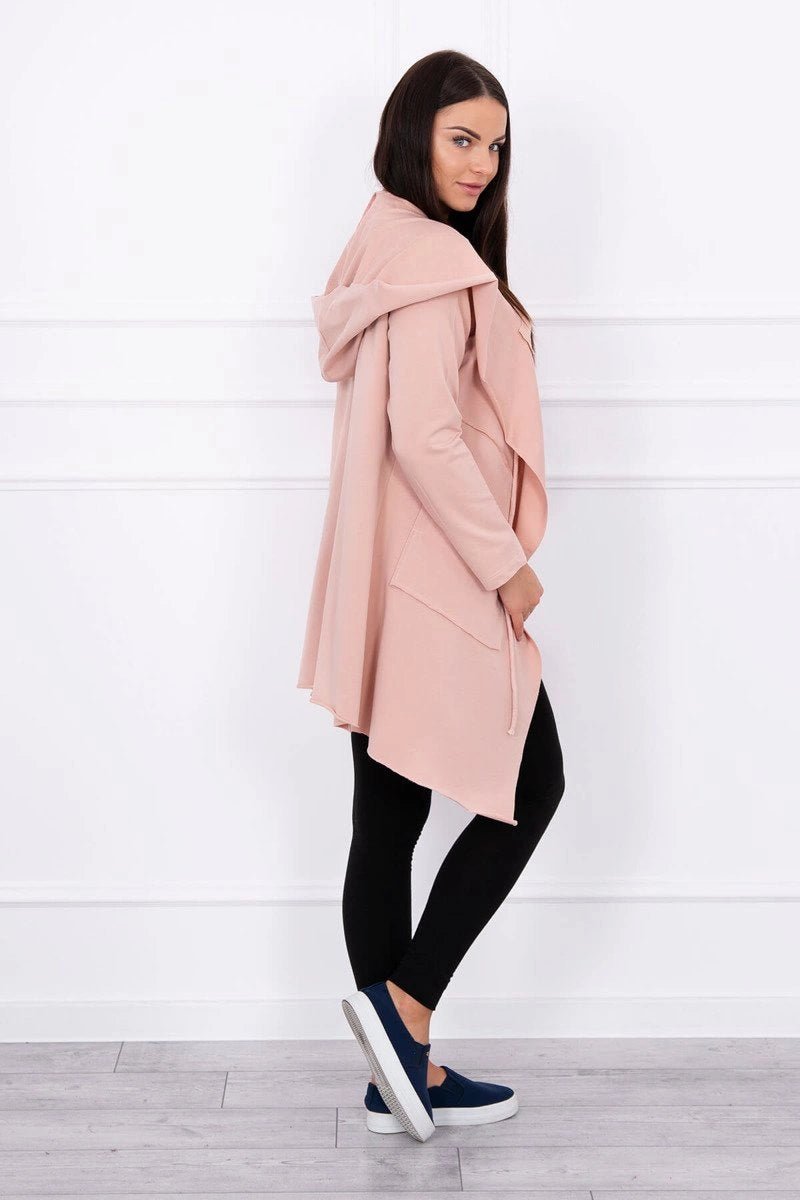 Cape with a loose hood 8928 / – Powder || Dark цвет / color | Lexline Fashion