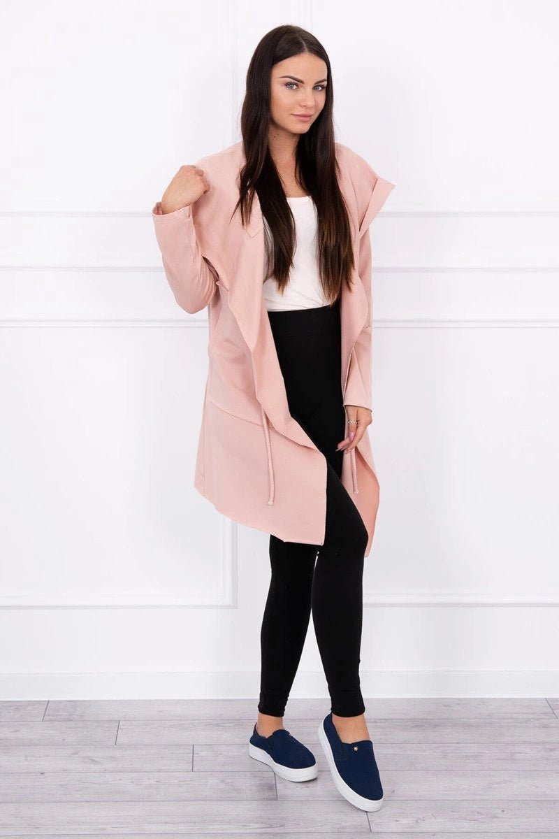 Cape with a loose hood 8928 / – Powder || Dark цвет / color | Lexline Fashion