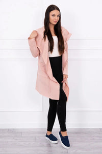 Cape with a loose hood 8928 / – Powder || Dark цвет / color | Lexline Fashion