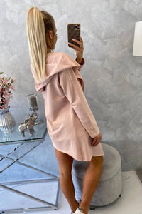 Cape with a loose hood 8928 / – Powder || Dark цвет / color | Lexline Fashion