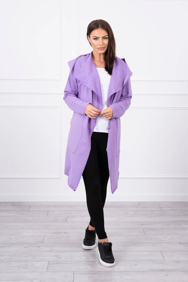 Cape with a loose hood 8928 / – Purple цвет / color | Lexline Fashion