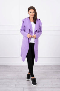 Cape with a loose hood 8928 / – Purple цвет / color | Lexline Fashion