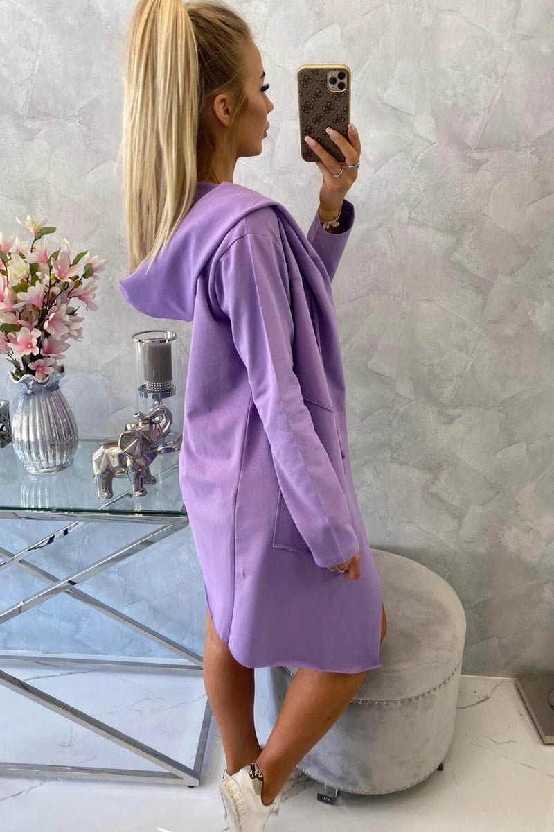 Cape with a loose hood 8928 / – Purple цвет / color | Lexline Fashion