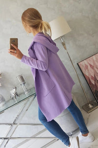 Cape with a loose hood 8928 / – Purple цвет / color | Lexline Fashion