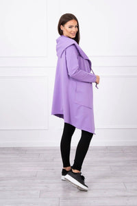 Cape with a loose hood 8928 / – Purple цвет / color | Lexline Fashion