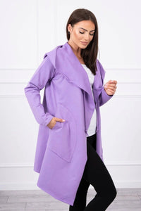 Cape with a loose hood 8928 / – Purple цвет / color | Lexline Fashion