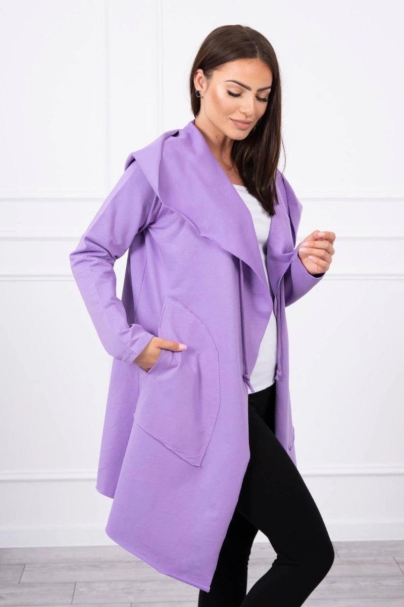 Cape with a loose hood 8928 / – Purple цвет / color | Lexline Fashion