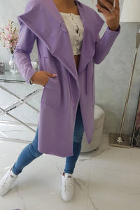 Cape with a loose hood 8928 / – Purple цвет / color | Lexline Fashion