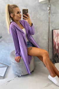 Cape with a loose hood 8928 / – Purple цвет / color | Lexline Fashion
