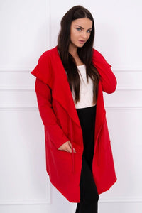Cape with a loose hood 8928 / – Red цвет / color | Lexline Fashion