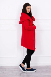 Cape with a loose hood 8928 / – Red цвет / color | Lexline Fashion