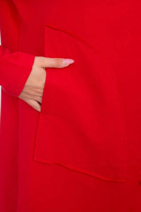 Cape with a loose hood 8928 / – Red цвет / color | Lexline Fashion
