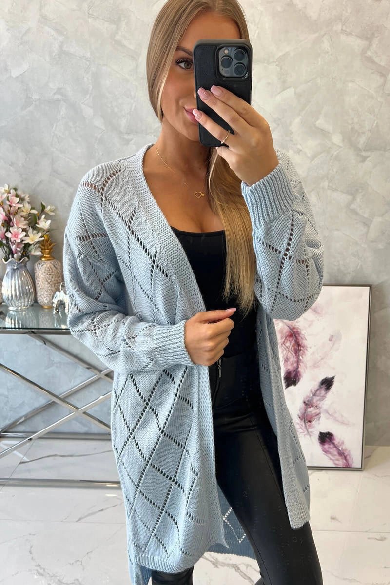 Cardigan with a geometric pattern 2020 - 4 / – Blue цвет / color | Lexline Fashion