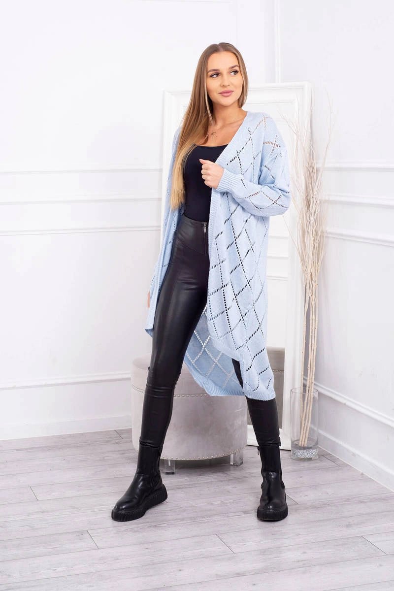 Cardigan with a geometric pattern 2020 - 4 / – Blue цвет / color | Lexline Fashion