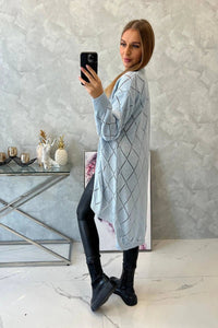 Cardigan with a geometric pattern 2020 - 4 / – Blue цвет / color | Lexline Fashion