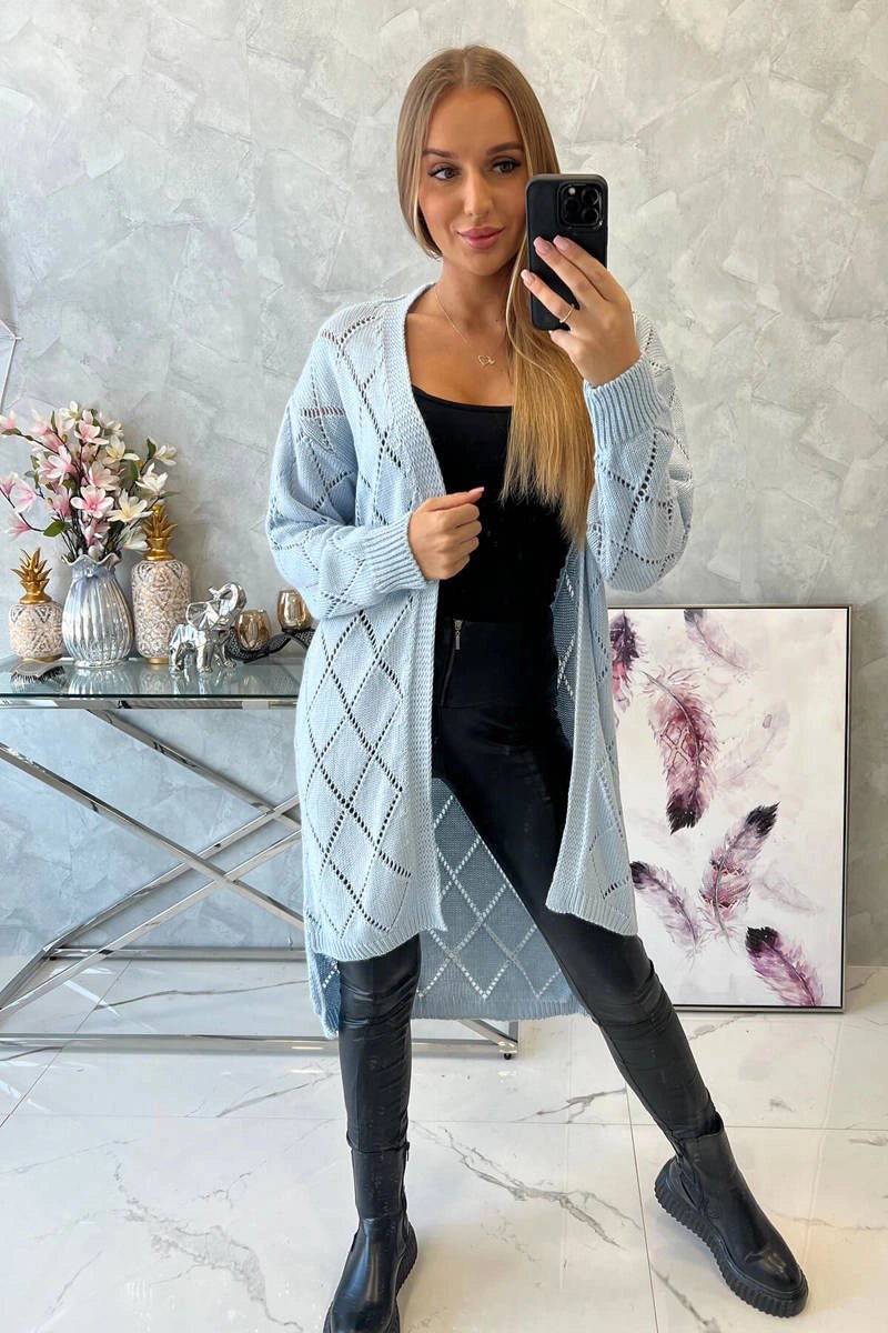 Cardigan with a geometric pattern 2020 - 4 / – Blue цвет / color | Lexline Fashion