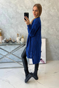 Cardigan with a geometric pattern 2020 - 4 / – Blue cornflower цвет / color | Lexline Fashion