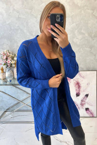 Cardigan with a geometric pattern 2020 - 4 / – Blue cornflower цвет / color | Lexline Fashion