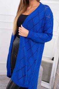 Cardigan with a geometric pattern 2020 - 4 / – Blue cornflower цвет / color | Lexline Fashion
