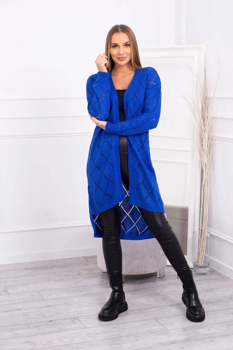 Cardigan with a geometric pattern 2020 - 4 / – Blue cornflower цвет / color | Lexline Fashion