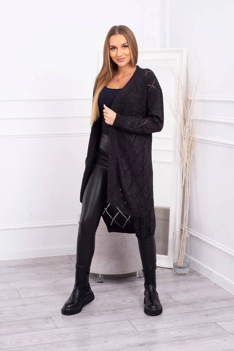Cardigan with a geometric pattern 2020 - 4 / – Graphite цвет / color | Lexline Fashion