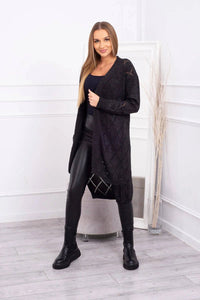 Cardigan with a geometric pattern 2020 - 4 / – Graphite цвет / color | Lexline Fashion