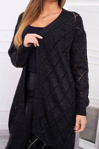 Cardigan with a geometric pattern 2020 - 4 / – Graphite цвет / color | Lexline Fashion