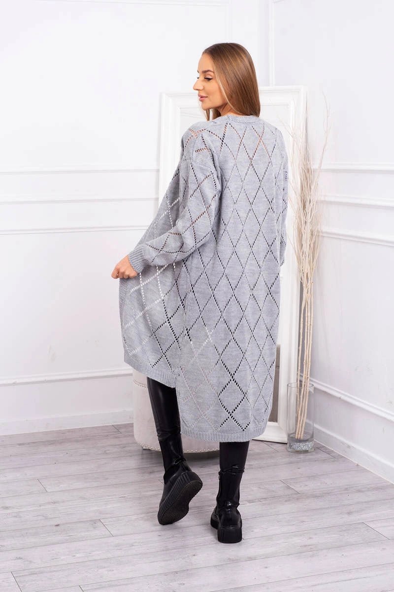 Cardigan with a geometric pattern 2020 - 4 / – Gray цвет / color | Lexline Fashion