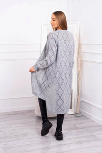 Cardigan with a geometric pattern 2020 - 4 / – Gray цвет / color | Lexline Fashion